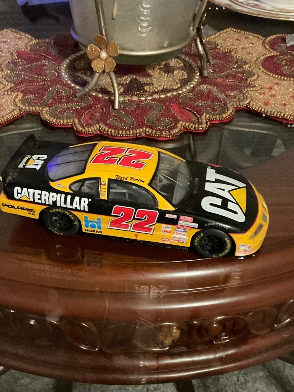 #22 Yellow & Black Die-Cast Race Car Toy for Kids